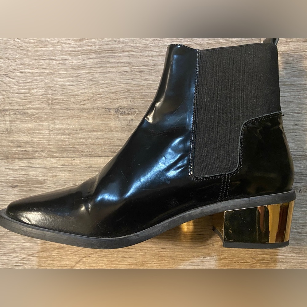 Miista booties. Gold reflective heel. Size 40 EU